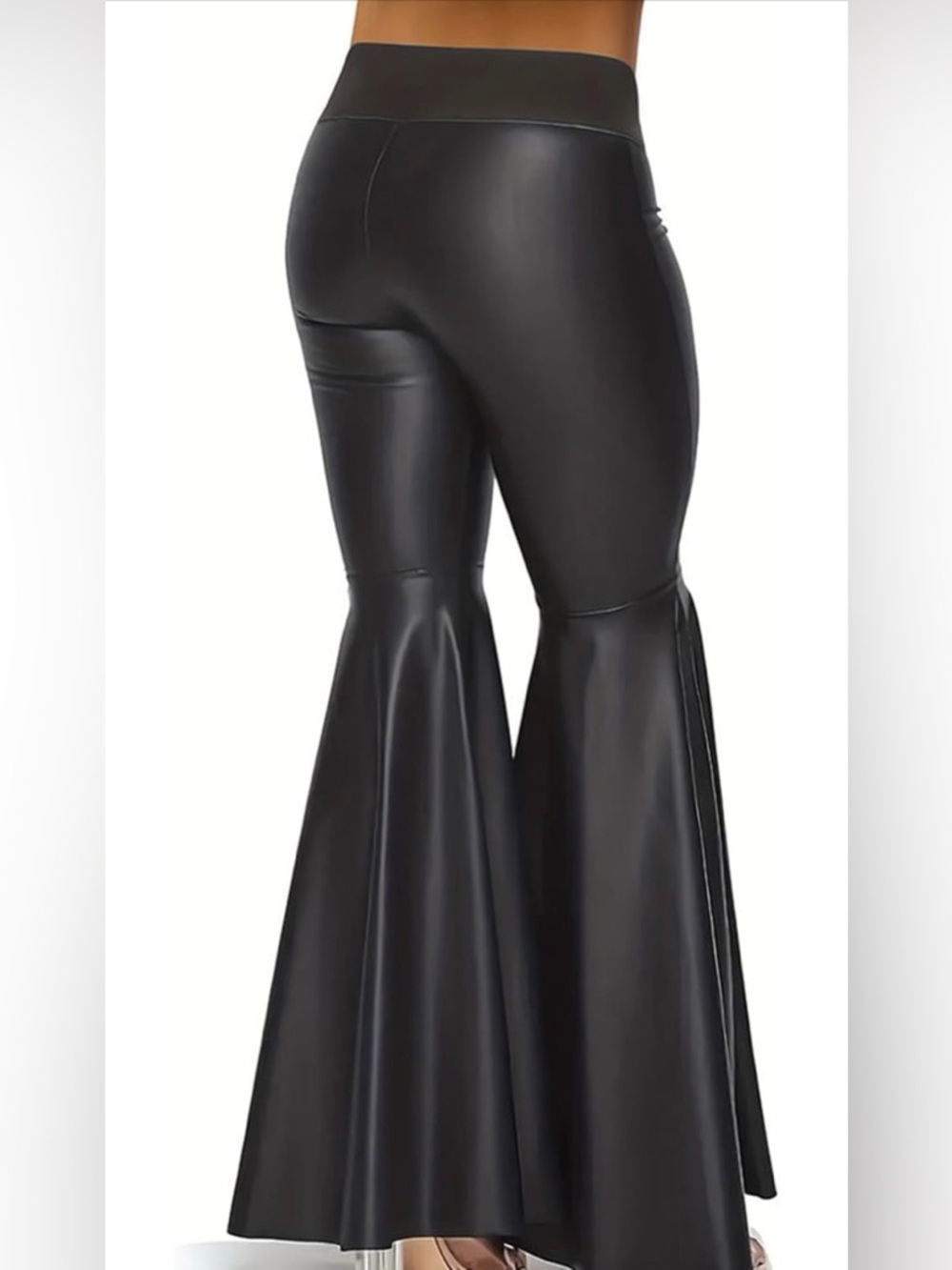 Leather leggings flare pants size XL - Picture 9 of 10